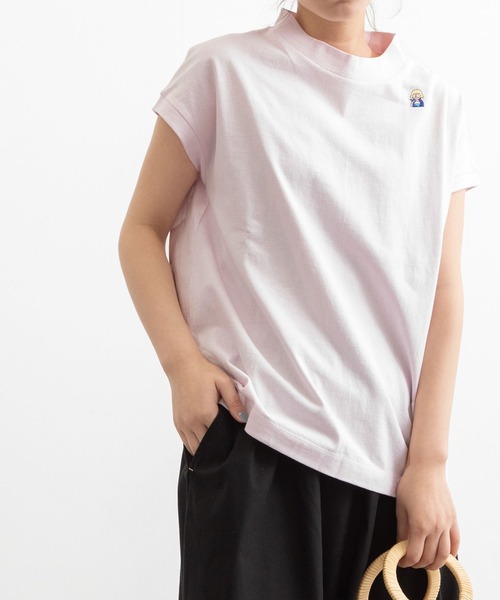 POU DOU DOU(プードゥドゥ)の「USコットンフレンチスリーブTee(Tシャツ/カットソー・レディース・ライトブルー/ブラック/オフホワイト/ピンク/ブルー/スミクロ・3)」の6枚目の写真