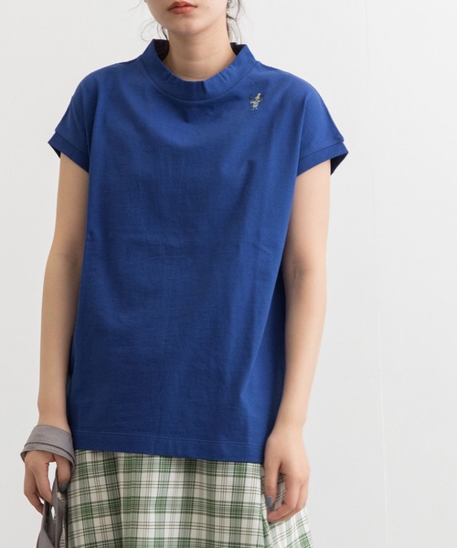 POU DOU DOU(プードゥドゥ)の「USコットンフレンチスリーブTee(Tシャツ/カットソー・レディース・ライトブルー/ブラック/オフホワイト/ピンク/ブルー/スミクロ・3)」の5枚目の写真