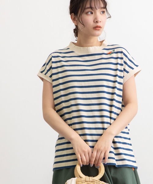 POU DOU DOU(プードゥドゥ)の「USコットンフレンチスリーブTee(Tシャツ/カットソー・レディース・ライトブルー/ブラック/オフホワイト/ピンク/ブルー/スミクロ・3)」の15枚目の写真