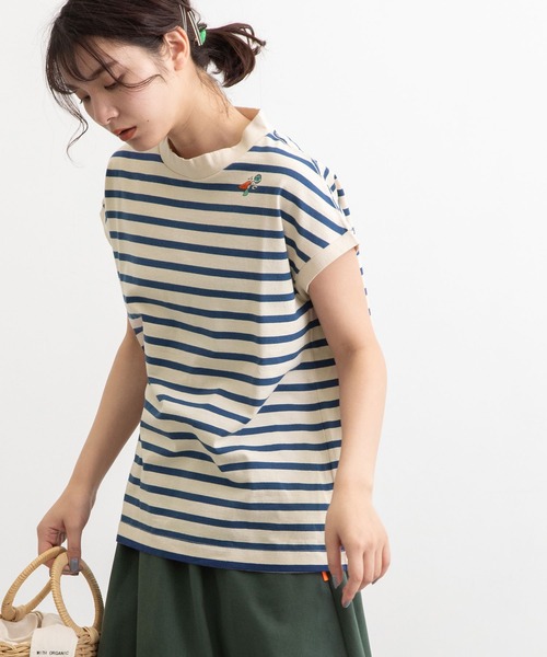 POU DOU DOU(プードゥドゥ)の「USコットンフレンチスリーブTee(Tシャツ/カットソー・レディース・ライトブルー/ブラック/オフホワイト/ピンク/ブルー/スミクロ・3)」の19枚目の写真