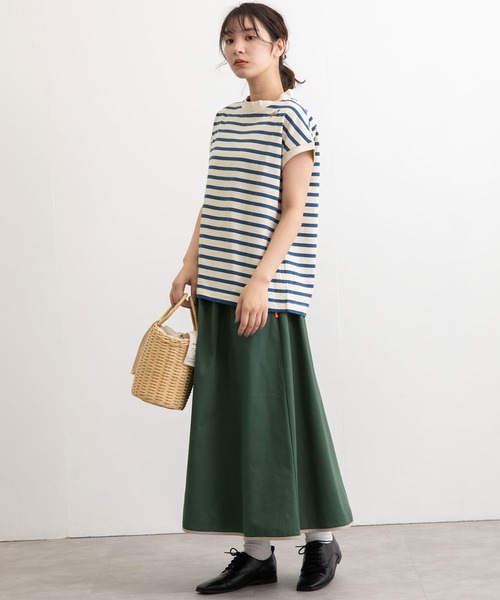 POU DOU DOU(プードゥドゥ)の「USコットンフレンチスリーブTee(Tシャツ/カットソー・レディース・ライトブルー/ブラック/オフホワイト/ピンク/ブルー/スミクロ・3)」の11枚目の写真