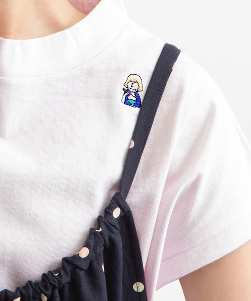 POU DOU DOU(プードゥドゥ)の「USコットンフレンチスリーブTee(Tシャツ/カットソー・レディース・ライトブルー/ブラック/オフホワイト/ピンク/ブルー/スミクロ・3)」の16枚目の写真