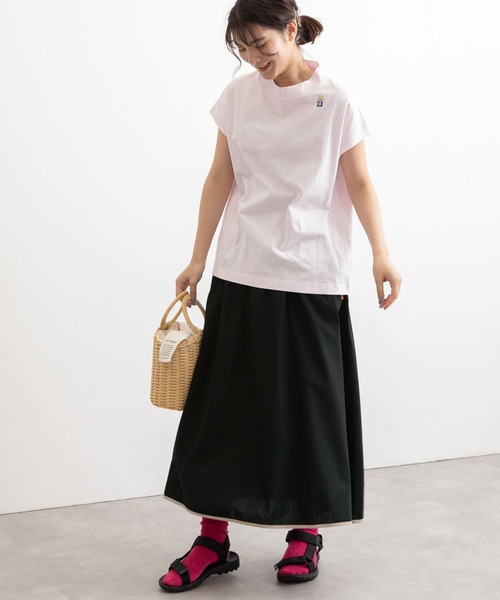 POU DOU DOU(プードゥドゥ)の「USコットンフレンチスリーブTee(Tシャツ/カットソー・レディース・ライトブルー/ブラック/オフホワイト/ピンク/ブルー/スミクロ・3)」の20枚目の写真