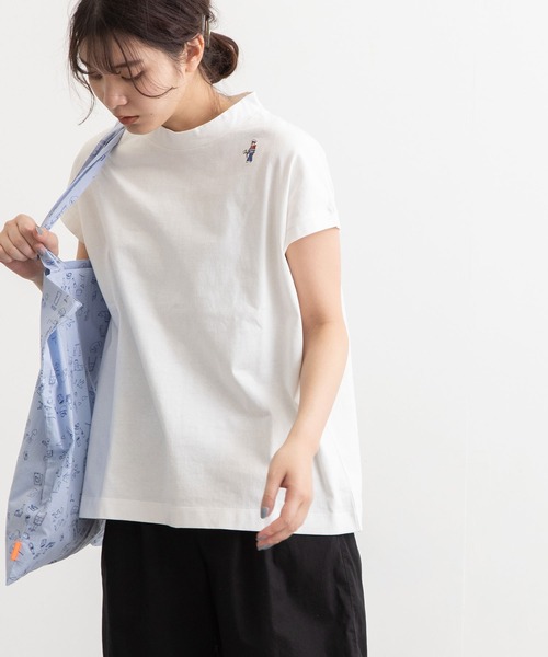 POU DOU DOU(プードゥドゥ)の「USコットンフレンチスリーブTee(Tシャツ/カットソー・レディース・ライトブルー/ブラック/オフホワイト/ピンク/ブルー/スミクロ・3)」の8枚目の写真