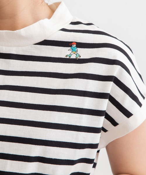 POU DOU DOU(プードゥドゥ)の「USコットンフレンチスリーブTee(Tシャツ/カットソー・レディース・ライトブルー/ブラック/オフホワイト/ピンク/ブルー/スミクロ・3)」の13枚目の写真