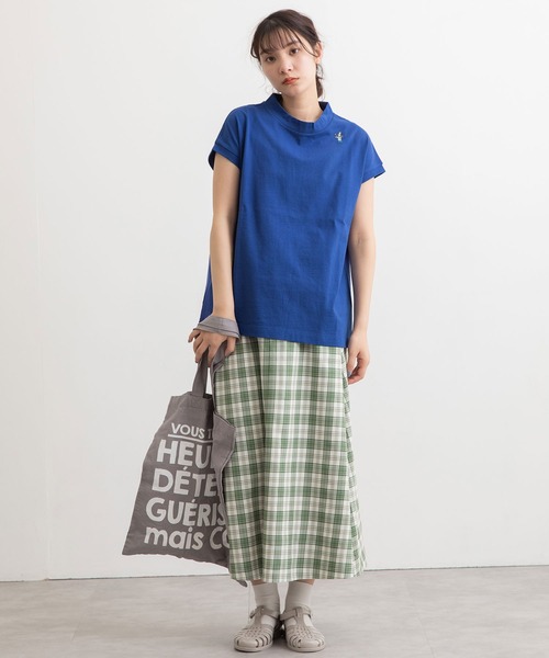 POU DOU DOU(プードゥドゥ)の「USコットンフレンチスリーブTee(Tシャツ/カットソー・レディース・ライトブルー/ブラック/オフホワイト/ピンク/ブルー/スミクロ・3)」の22枚目の写真