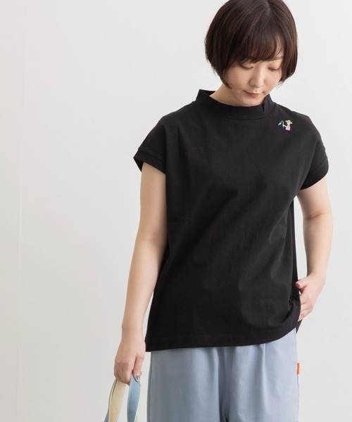 POU DOU DOU(プードゥドゥ)の「USコットンフレンチスリーブTee(Tシャツ/カットソー・レディース・ライトブルー/ブラック/オフホワイト/ピンク/ブルー/スミクロ・3)」の10枚目の写真