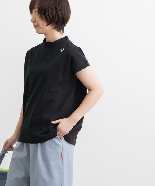 POU DOU DOU(プードゥドゥ)の「USコットンフレンチスリーブTee(Tシャツ/カットソー・レディース・ライトブルー/ブラック/オフホワイト/ピンク/ブルー/スミクロ・3)」の14枚目の写真