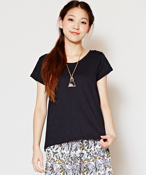 チャイハネ（チャイハネ）の「【チャイハネ】yul プレーム半袖Tシャツ（Tシャツ/カットソー・レディース・エメラルド/イエロー/ブラック/ブルー/グリーン/グレー/サンドグレー/オフホワイト/ピンク/ダークパープル/ダークグリーン/ダークブルー/オレンジ/ローズ/モスグリーン/ラベンダー/ネイビー・FREE）」の3枚目の写真