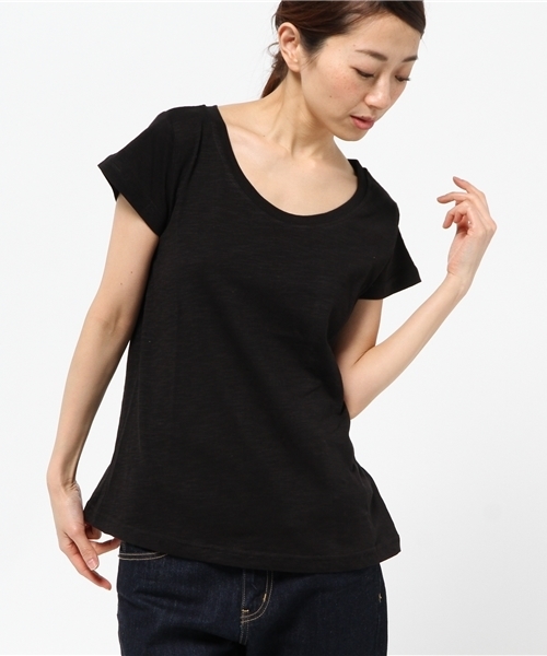 チャイハネ（チャイハネ）の「【チャイハネ】yul プレーム半袖Tシャツ（Tシャツ/カットソー・レディース・エメラルド/イエロー/ブラック/ブルー/グリーン/グレー/サンドグレー/オフホワイト/ピンク/ダークパープル/ダークグリーン/ダークブルー/オレンジ/ローズ/モスグリーン/ラベンダー/ネイビー・FREE）」の18枚目の写真