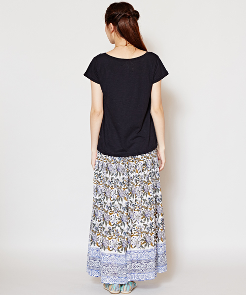 チャイハネ（チャイハネ）の「【チャイハネ】yul プレーム半袖Tシャツ（Tシャツ/カットソー・レディース・エメラルド/イエロー/ブラック/ブルー/グリーン/グレー/サンドグレー/オフホワイト/ピンク/ダークパープル/ダークグリーン/ダークブルー/オレンジ/ローズ/モスグリーン/ラベンダー/ネイビー・FREE）」の20枚目の写真