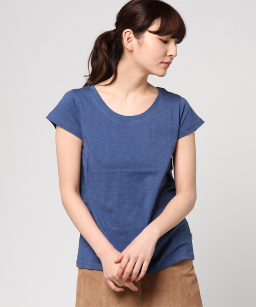 チャイハネ（チャイハネ）の「【チャイハネ】yul プレーム半袖Tシャツ（Tシャツ/カットソー・レディース・エメラルド/イエロー/ブラック/ブルー/グリーン/グレー/サンドグレー/オフホワイト/ピンク/ダークパープル/ダークグリーン/ダークブルー/オレンジ/ローズ/モスグリーン/ラベンダー/ネイビー・FREE）」の9枚目の写真