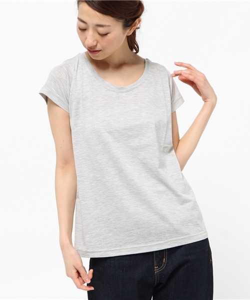 チャイハネ（チャイハネ）の「【チャイハネ】yul プレーム半袖Tシャツ（Tシャツ/カットソー・レディース・エメラルド/イエロー/ブラック/ブルー/グリーン/グレー/サンドグレー/オフホワイト/ピンク/ダークパープル/ダークグリーン/ダークブルー/オレンジ/ローズ/モスグリーン/ラベンダー/ネイビー・FREE）」の4枚目の写真