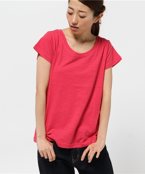 チャイハネ（チャイハネ）の「【チャイハネ】yul プレーム半袖Tシャツ（Tシャツ/カットソー・レディース・エメラルド/イエロー/ブラック/ブルー/グリーン/グレー/サンドグレー/オフホワイト/ピンク/ダークパープル/ダークグリーン/ダークブルー/オレンジ/ローズ/モスグリーン/ラベンダー/ネイビー・FREE）」の15枚目の写真