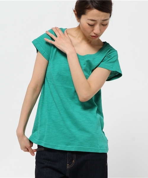 チャイハネ（チャイハネ）の「【チャイハネ】yul プレーム半袖Tシャツ（Tシャツ/カットソー・レディース・エメラルド/イエロー/ブラック/ブルー/グリーン/グレー/サンドグレー/オフホワイト/ピンク/ダークパープル/ダークグリーン/ダークブルー/オレンジ/ローズ/モスグリーン/ラベンダー/ネイビー・FREE）」の8枚目の写真