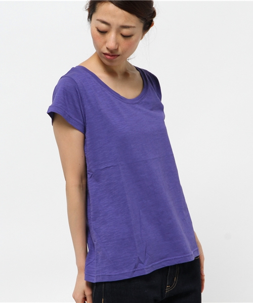 チャイハネ（チャイハネ）の「【チャイハネ】yul プレーム半袖Tシャツ（Tシャツ/カットソー・レディース・エメラルド/イエロー/ブラック/ブルー/グリーン/グレー/サンドグレー/オフホワイト/ピンク/ダークパープル/ダークグリーン/ダークブルー/オレンジ/ローズ/モスグリーン/ラベンダー/ネイビー・FREE）」の12枚目の写真