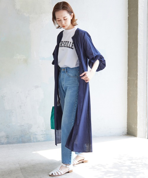 SLOBE IENA(スローブイエナ)の「MARSEILLEロゴTシャツ(Tシャツ/カットソー・レディース・ホワイト/グレー/グリーン/ブラック・FREE)」の6枚目の写真