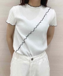バイカラーメロウリブTシャツ
