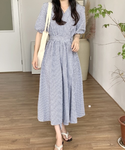 ABYS（アビス）の「ギンガムウエストマークカシュクールワンピース（ワンピース・レディース・チェック・FREE）」の3枚目の写真