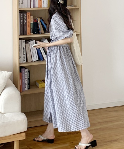 ABYS（アビス）の「ギンガムウエストマークカシュクールワンピース（ワンピース・レディース・チェック・FREE）」の4枚目の写真