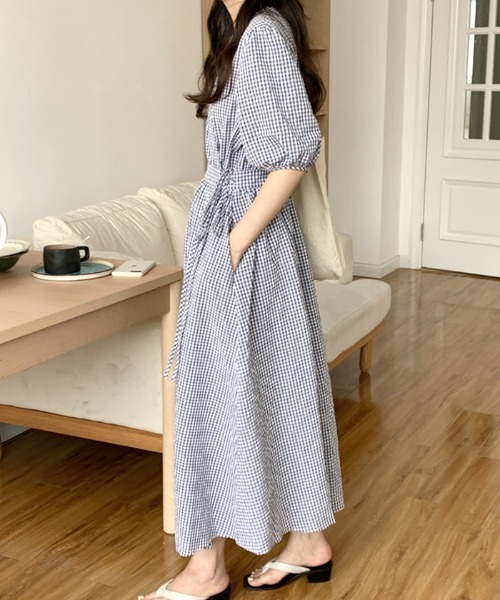 ABYS（アビス）の「ギンガムウエストマークカシュクールワンピース（ワンピース・レディース・チェック・FREE）」の2枚目の写真