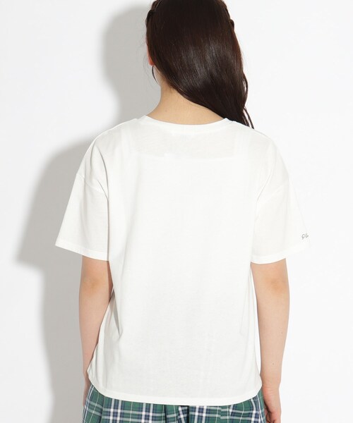 PINK-latte（ピンクラテ）の「◆【オーガニックコットン/コットン100％/毛玉になりにくい/サステナブル】3連ワッペン付きTシャツ（Tシャツ/カットソー・キッズ・チャコールグレー/オフホワイト/グリーン/ライトブルー・15 /14/16）」の7枚目の写真