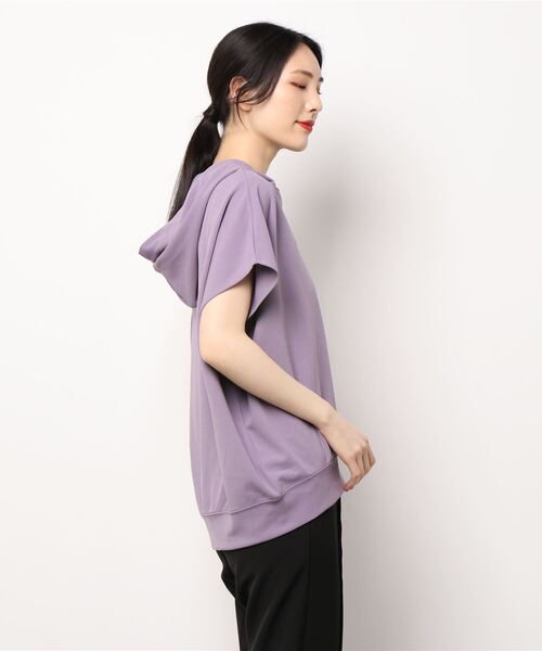 HONEYSUCKLE ROSE（ハニーサックルローズ）の「【HONEYSUCKLE ROSE】ハーフジップノースリパーカー（その他トップス・レディース・カーキブラウン/ダークグレー/パープル・L/M）」の4枚目の写真