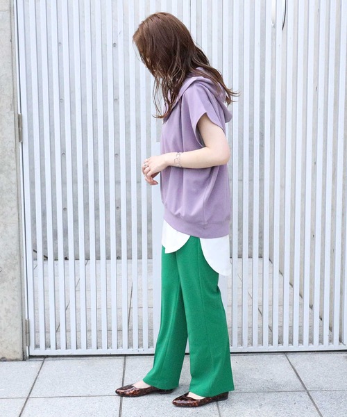 HONEYSUCKLE ROSE（ハニーサックルローズ）の「【HONEYSUCKLE ROSE】ハーフジップノースリパーカー（その他トップス・レディース・カーキブラウン/ダークグレー/パープル・L/M）」の11枚目の写真