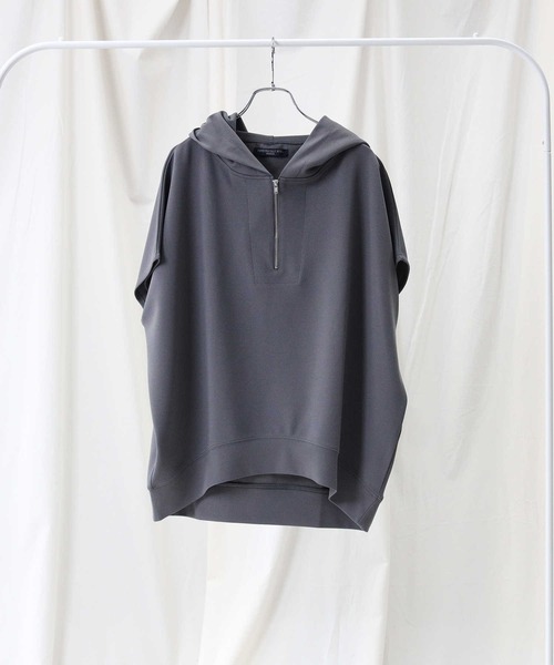 HONEYSUCKLE ROSE（ハニーサックルローズ）の「【HONEYSUCKLE ROSE】ハーフジップノースリパーカー（その他トップス・レディース・カーキブラウン/ダークグレー/パープル・L/M）」の19枚目の写真