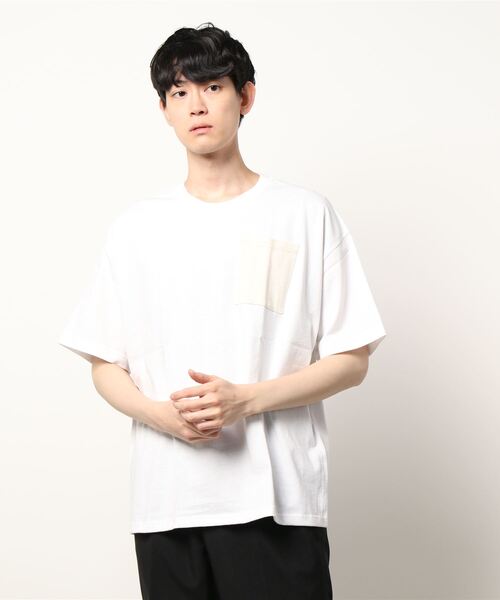 RELAXFIT（リラックスフィット）の「RELAXFIT/リラックスフィット　別注 Pocket T-shirt　ポケットTシャツ（Tシャツ/カットソー・メンズ・ホワイト/ライトグレー/イエロー/ブルー・FREE）」の2枚目の写真