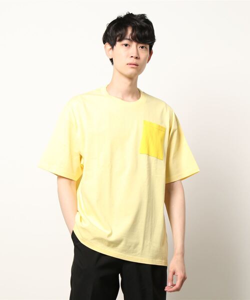 RELAXFIT（リラックスフィット）の「RELAXFIT/リラックスフィット　別注 Pocket T-shirt　ポケットTシャツ（Tシャツ/カットソー・メンズ・ホワイト/ライトグレー/イエロー/ブルー・FREE）」の4枚目の写真