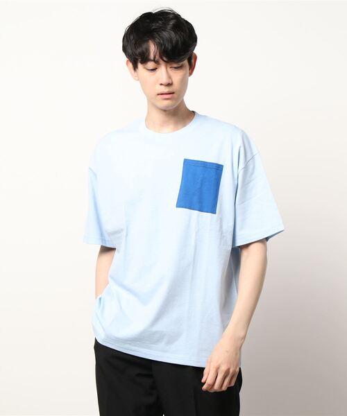 RELAXFIT（リラックスフィット）の「RELAXFIT/リラックスフィット　別注 Pocket T-shirt　ポケットTシャツ（Tシャツ/カットソー・メンズ・ホワイト/ライトグレー/イエロー/ブルー・FREE）」の3枚目の写真