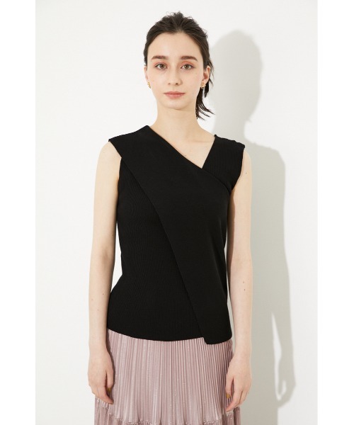 rienda（リエンダ）の「アシンメトリーラップニットトップス（ニット/セーター・レディース・ライトグリーン/パープル/ブラック/ホワイト・FREE）」の7枚目の写真