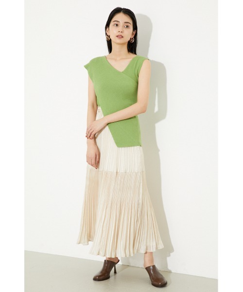 rienda（リエンダ）の「アシンメトリーラップニットトップス（ニット/セーター・レディース・ライトグリーン/パープル/ブラック/ホワイト・FREE）」の10枚目の写真