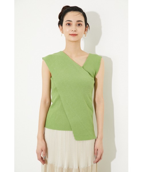 rienda（リエンダ）の「アシンメトリーラップニットトップス（ニット/セーター・レディース・ライトグリーン/パープル/ブラック/ホワイト・FREE）」の11枚目の写真