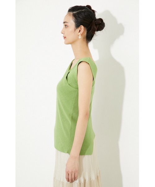 rienda（リエンダ）の「アシンメトリーラップニットトップス（ニット/セーター・レディース・ライトグリーン/パープル/ブラック/ホワイト・FREE）」の12枚目の写真