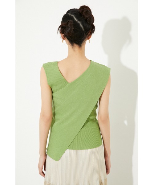 rienda（リエンダ）の「アシンメトリーラップニットトップス（ニット/セーター・レディース・ライトグリーン/パープル/ブラック/ホワイト・FREE）」の13枚目の写真