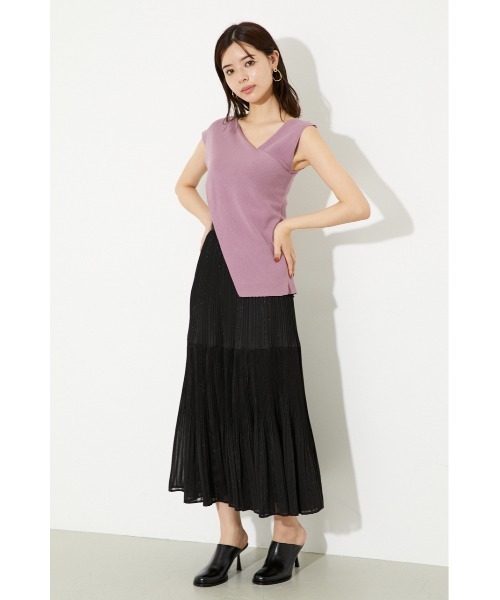 rienda（リエンダ）の「アシンメトリーラップニットトップス（ニット/セーター・レディース・ライトグリーン/パープル/ブラック/ホワイト・FREE）」の21枚目の写真