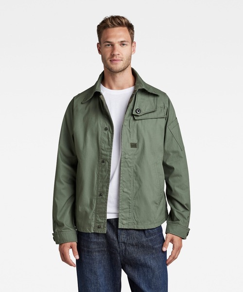 HIGH COLLAR OVERSHIRT/ミリタリーディテール