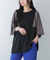 osharewalker | 『異素材スリーブ配色切替カットソー』(Tシャツ/カットソー)