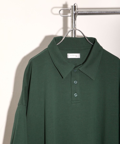 NILWAY（ニルウェイ）の「サイドリボンスリットオーバーサイズポロシャツ（ポロシャツ・メンズ・ブルー/ブラック/グリーン・MEDIUM/LARGE）」の8枚目の写真