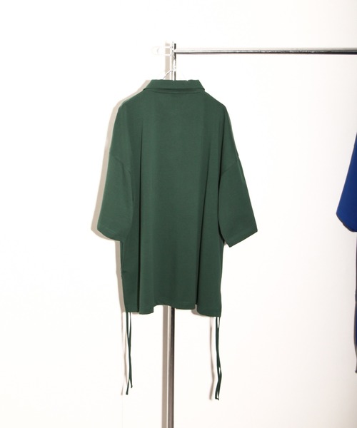NILWAY（ニルウェイ）の「サイドリボンスリットオーバーサイズポロシャツ（ポロシャツ・メンズ・ブルー/ブラック/グリーン・MEDIUM/LARGE）」の11枚目の写真