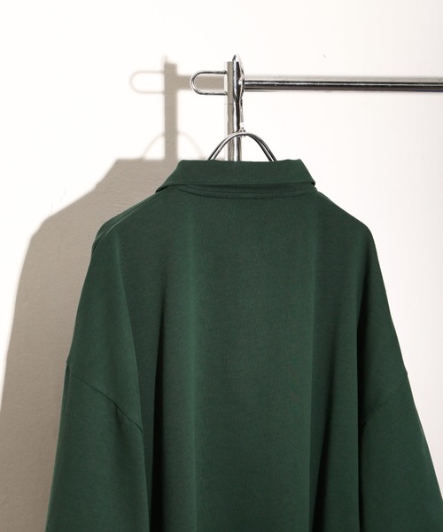 NILWAY（ニルウェイ）の「サイドリボンスリットオーバーサイズポロシャツ（ポロシャツ・メンズ・ブルー/ブラック/グリーン・MEDIUM/LARGE）」の12枚目の写真