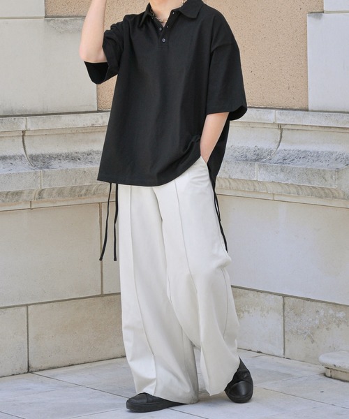 NILWAY（ニルウェイ）の「サイドリボンスリットオーバーサイズポロシャツ（ポロシャツ・メンズ・ブルー/ブラック/グリーン・MEDIUM/LARGE）」の17枚目の写真