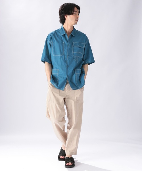 niko and...（ニコアンド）の「ペインターポケットシャツ（シャツ/ブラウス・メンズ・ブラック/ベージュ/オフホワイト/ブルー・MEDIUM/LARGE）」の9枚目の写真