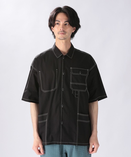 niko and...（ニコアンド）の「ペインターポケットシャツ（シャツ/ブラウス・メンズ・ブラック/ベージュ/オフホワイト/ブルー・MEDIUM/LARGE）」の11枚目の写真