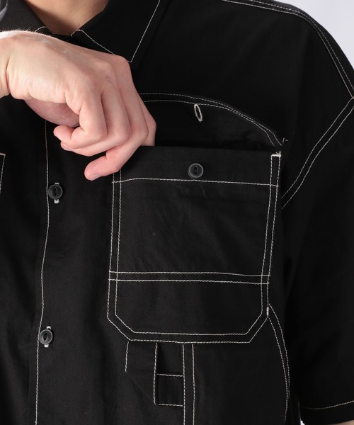 niko and...（ニコアンド）の「ペインターポケットシャツ（シャツ/ブラウス・メンズ・ブラック/ベージュ/オフホワイト/ブルー・MEDIUM/LARGE）」の6枚目の写真