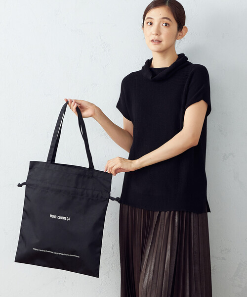 MONO　COMME CA（モノコムサ）の「2way　トートバッグ（トートバッグ・レディース・ブラック/ベージュ/ブラウン/サックスブルー/ピンク/ミント・FREE）」の2枚目の写真