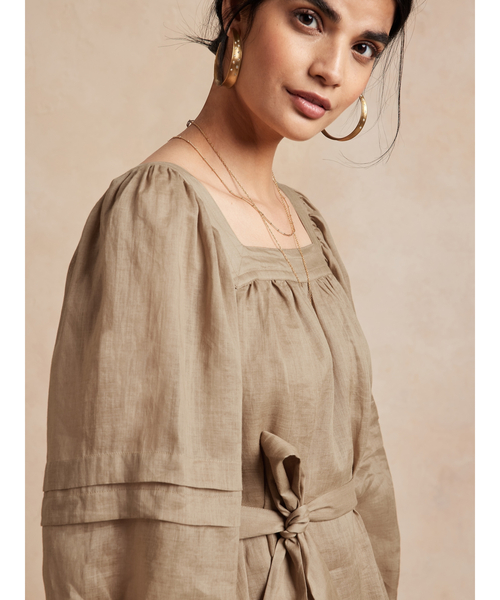 【BANANA REPUBLIC】ラフ×上品 大人のAライン ミニワンピース BANANA REPUBLIC ワンピース FACTORY STORE ミディポプリン
