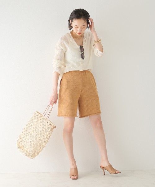 plage(プラージュ)の「【MISSING YOU ALREADY/ミッシングユーオールレディ】CTN KNIT ハーフパンツ(その他パンツ・レディース・ベージュ/キャメル・FREE)」の9枚目の写真